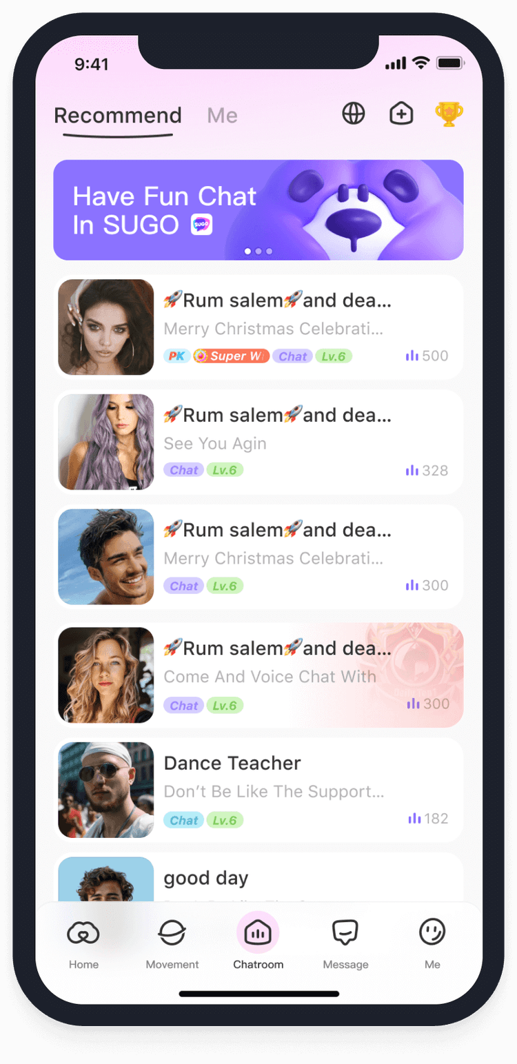 Sugo voice chat room